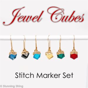 Jewel Cubes glass Stitch Marker Set