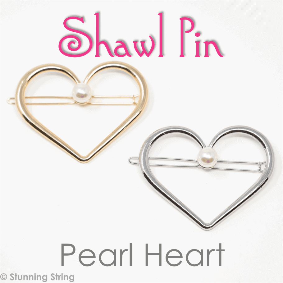 Pearl Heart Shawl Pin