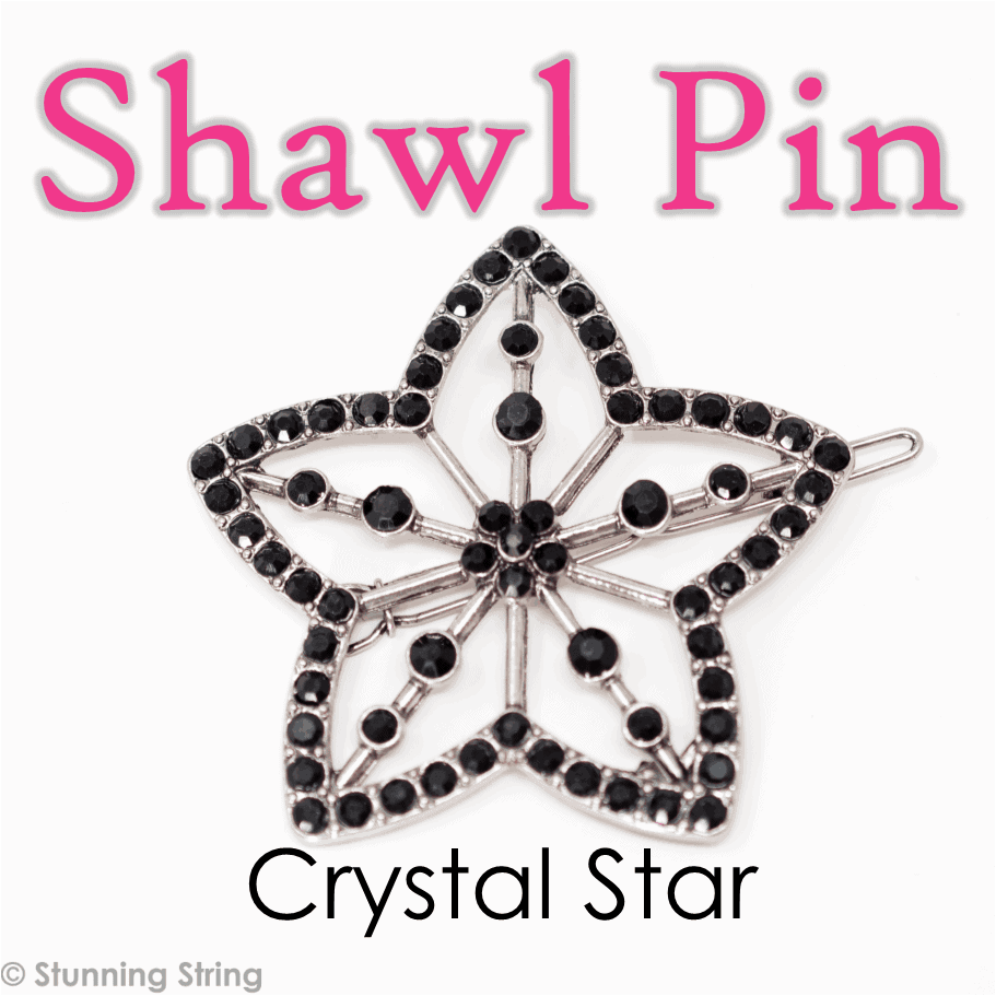 Black Crystal Shawl Pin