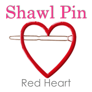 Red Heart Shawl Pin