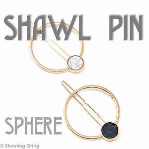 Sphere Marble Shawl Pin