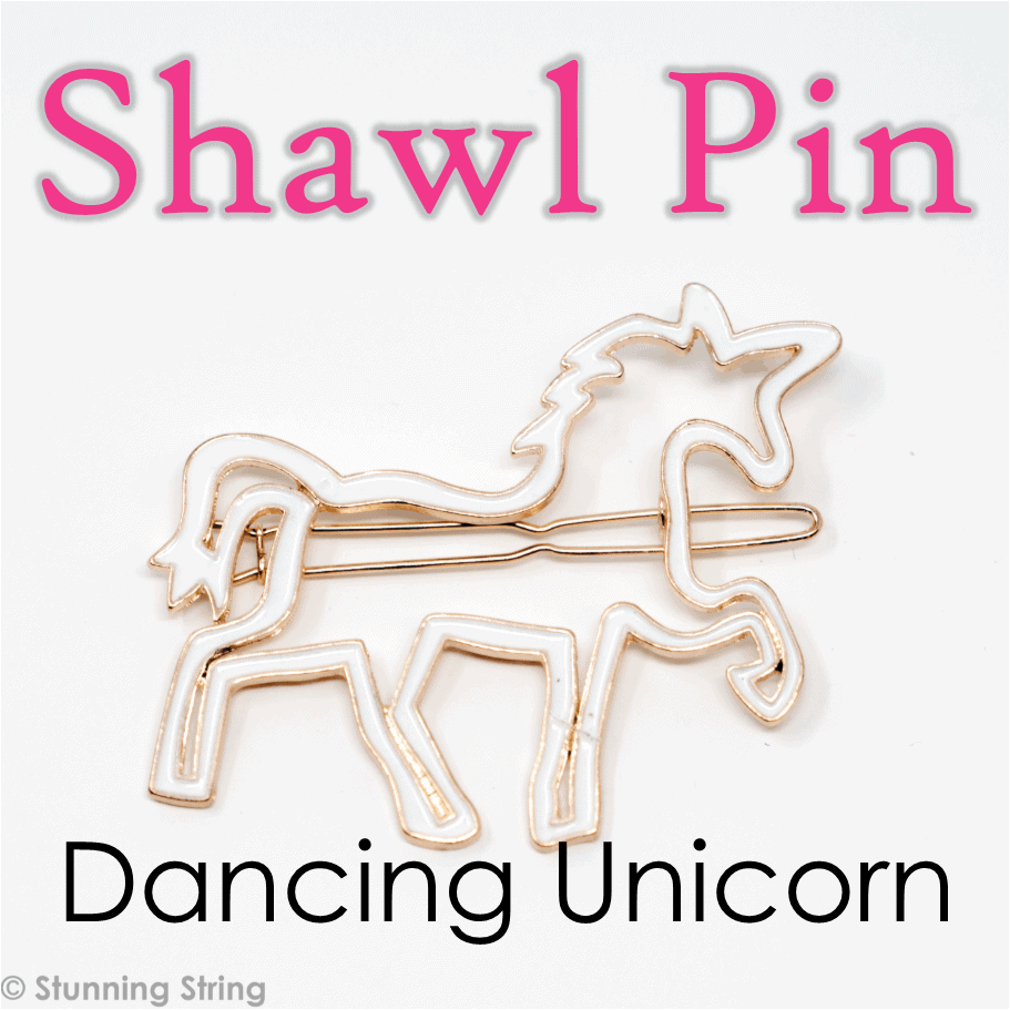 Dancing Unicorn Shawl Pin