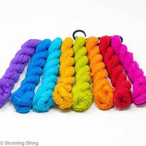 knitting beach rainbow yarn minil skeins set