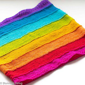 knitted beach rainbow cowl pattern