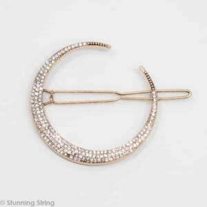 Crystal Crescent Shawl Pin - Image 2