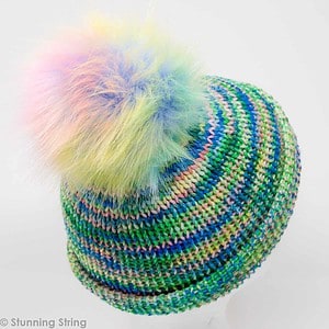 5-6" Blue Rainbow Pom Pom - Image 3